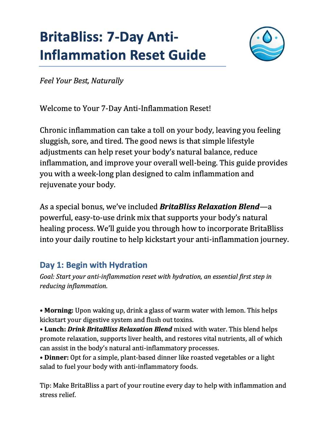 7 Day Anti-Inflammation Reset Guide